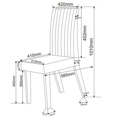 Imagem de Conjunto Mesa de Jantar Retangular Amore 120x80cm sem Vidro e 4 Cadeiras