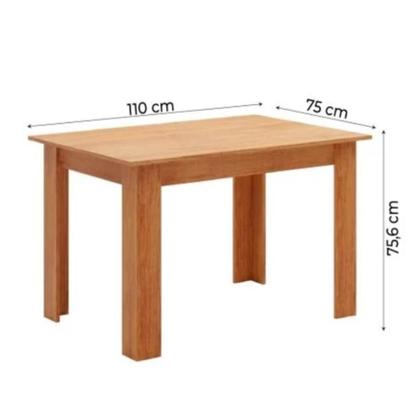 Imagem de Conjunto Mesa de Jantar Retangular Palace Mel 4 Cadeiras Sol Linho Bege