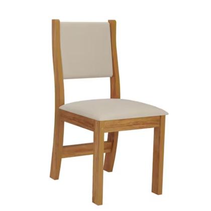 Imagem de Conjunto Mesa de Jantar Retangular Palace Mel 4 Cadeiras Sol Linho Bege