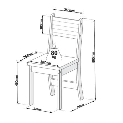 Imagem de Conjunto Mesa de Jantar Retangular Palace Mel 4 Cadeiras Sol Linho Bege