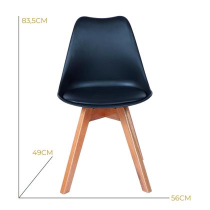 Imagem de Conjunto Mesa De Jantar Retangular Vertice 90cm x 160cm com 6 Cadeira Eames Wood Leda Design