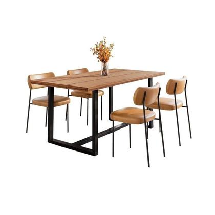 Imagem de Conjunto Mesa de Jantar Rústica Madeira Maciça com 4 Cadeiras Mona