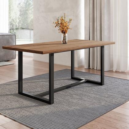 Imagem de Conjunto Mesa de Jantar Rústica Madeira Maciça com 8 Cadeiras Mona