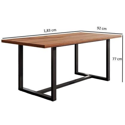 Imagem de Conjunto Mesa de Jantar Rústica Madeira Maciça com 8 Cadeiras Mona