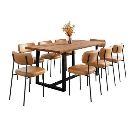 Imagem de Conjunto Mesa de Jantar Rústica Madeira Maciça com 8 Cadeiras Mona