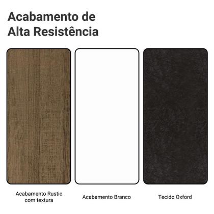 Imagem de Conjunto Mesa de Jantar Tampo de Vidro 6 Cadeiras Rustic/Branco/Suede Imperial Sofia Madesa