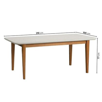 Imagem de Conjunto Mesa de Jantar Tangará 210cm e 8 Cadeiras Estofadas Tiê CabeCasa MadeiraOriginals