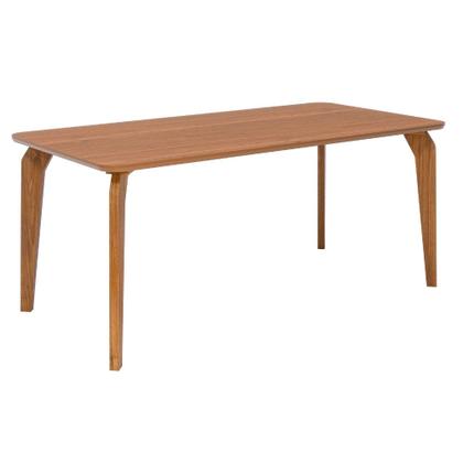 Imagem de Conjunto Mesa de Jantar Vitória Madeira Maciça 160x80 Tampo Laminado 6 Cadeiras Guarapari Tela Estofado Linho
