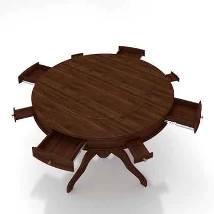 Imagem de Conjunto Mesa de Jogos Carteado Bellagio Tampo Reversível Verde e 4 Cadeiras Madeira Poker Base Estrela Linho OffWhite/Imbuia G42 - Gran Belo