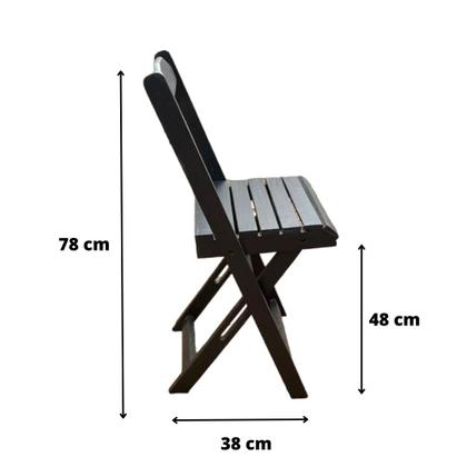 Imagem de Conjunto Mesa Dobrável 70x70 Com 4 Cadeiras Preto
