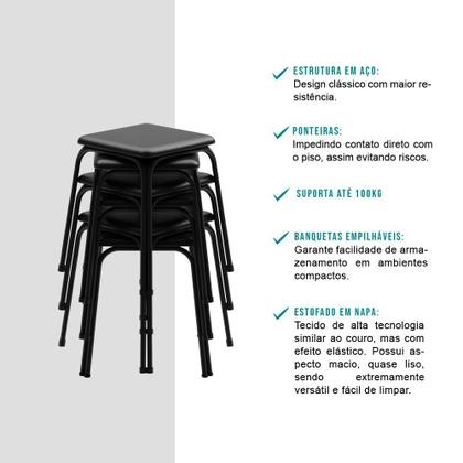 Imagem de Conjunto Mesa Dobrável com 2 Banquetas Preto Carraro