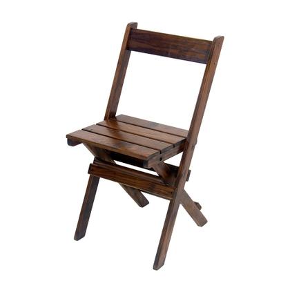 Imagem de Conjunto Mesa Dobrável para Bar e Lanchonetes 60x60cm com 2 Cadeiras em Madeira Maciça - Imbuia