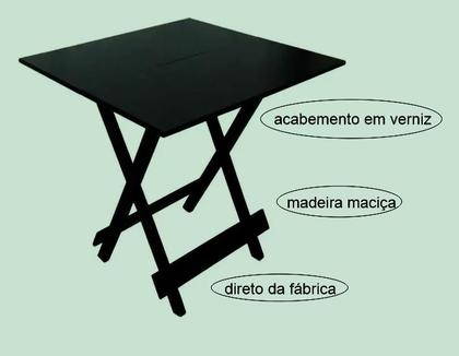 Imagem de Conjunto Mesa Dobrável Preto Com 4 Cadeiras com estofado Vermelho