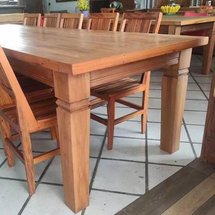 Imagem de Conjunto Mesa e Cadeiras Rústicas Made Wood com 12 Cadeiras