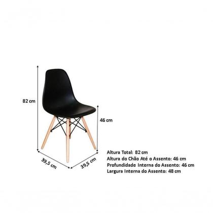 Imagem de Conjunto Mesa Eames 80 Cm Preto + 4 Cadeiras Eames Eiffel Dsw Preto