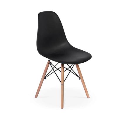 Imagem de Conjunto Mesa Eames Eiffel DSW Redonda Pau Ferro 120cm + 4 Cadeiras Eames DSW - Preta