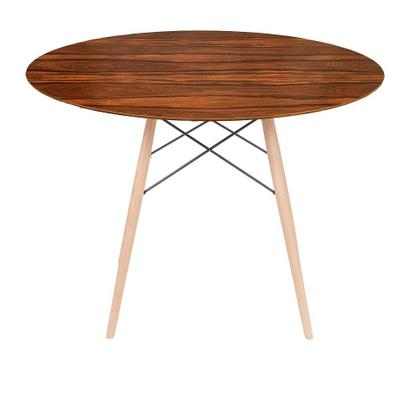 Imagem de Conjunto Mesa Eames Eiffel DSW Redonda Pau Ferro 120cm + 4 Cadeiras Eames DSW - Preta