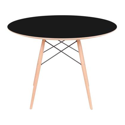 Imagem de Conjunto Mesa Eames Eiffel DSW Redonda Preta 90cm + 4 Cadeiras Eames DSW - Cinza