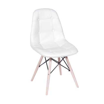 Imagem de Conjunto Mesa Eames Eiffel Redonda Vidro 90cm + 4 Cadeiras Eames DSW Botonê - Branca