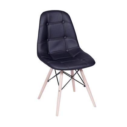 Imagem de Conjunto Mesa Eames Eiffel Redonda Vidro 90cm + 4 Cadeiras Eames DSW Botonê - Preta