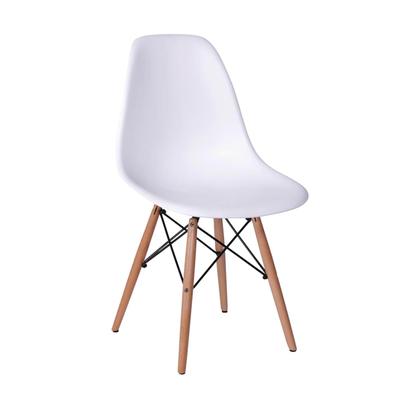 Imagem de Conjunto Mesa Eames Eiffel Redonda Vidro 90cm + 4 Cadeiras Eames DSW - Branca