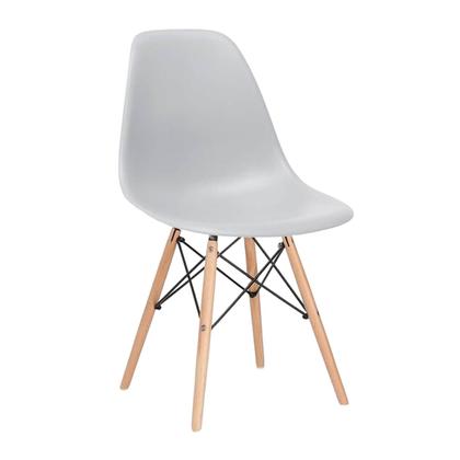 Imagem de Conjunto Mesa Eames Eiffel Redonda Vidro 90cm + 4 Cadeiras Eames DSW - Cinza
