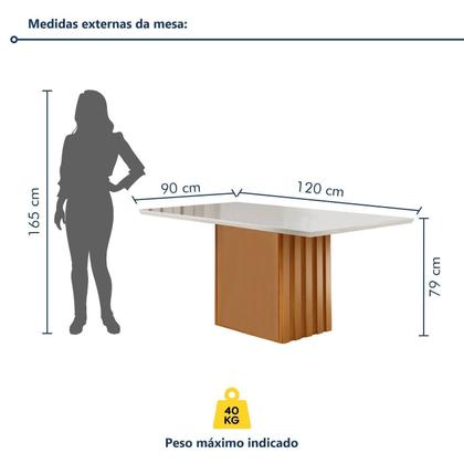 Imagem de Conjunto Mesa Elis 120cm X 90cm com 4 Cadeiras Luisa Tampo Slim Plus com Vidro