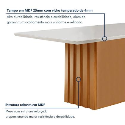 Imagem de Conjunto Mesa Elis 120cm X 90cm com 4 Cadeiras Luisa Tampo Slim Plus com Vidro