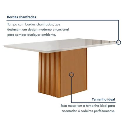 Imagem de Conjunto Mesa Elis 120cm X 90cm com 4 Cadeiras Luisa Tampo Slim Plus com Vidro