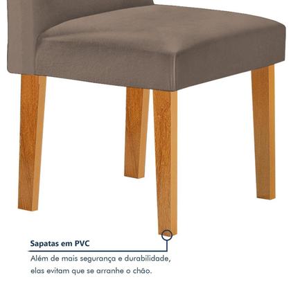 Imagem de Conjunto Mesa Elis 120cm X 90cm com 4 Cadeiras Luisa Tampo Slim Plus com Vidro