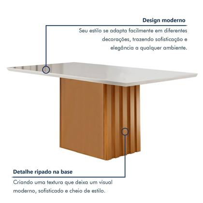 Imagem de Conjunto Mesa Elis 120cm X 90cm com 4 Cadeiras Luisa Tampo Slim Plus com Vidro