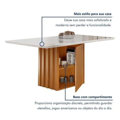 Imagem de Conjunto Mesa Elis 120cm X 90cm com 4 Cadeiras Luisa Tampo Slim Plus com Vidro