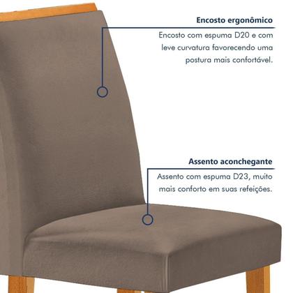 Imagem de Conjunto Mesa Elis 120cm X 90cm com 4 Cadeiras Luisa Tampo Slim Plus com Vidro