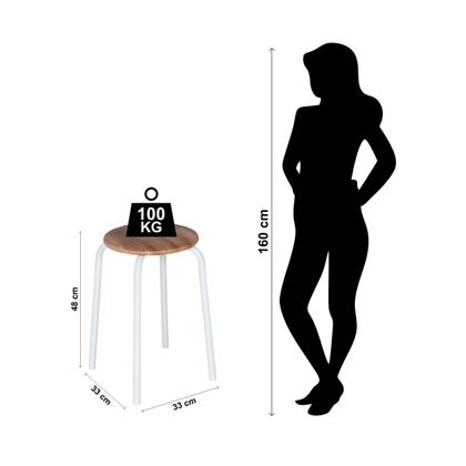 Imagem de Conjunto Mesa Expert Dobravel 4 Banquetas Tampo bp Carvalho 0,72m x 0,72m Tubo Branco - Ciplafe Cn