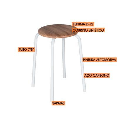 Imagem de Conjunto Mesa Expert Dobravel 4 Banquetas Tampo bp Carvalho 0,72m x 0,72m Tubo Branco - Ciplafe Cn