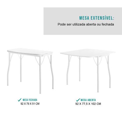 Imagem de Conjunto Mesa Extensível com 4 Banquetas Branco Carraro
