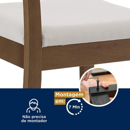 Imagem de Conjunto Mesa Extensível Oval 6 Cadeiras Madeira Maciça Encosto Telado Tiê Cabecasa MadeiraMadeira