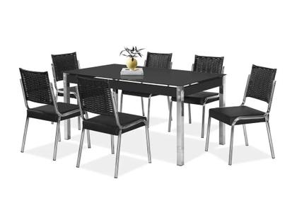 Conjunto mesa facinare cr rt. 1,60x0,90 vd serig-6 cad.rainha new