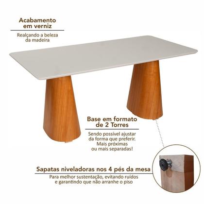 Conjunto Mesa Fortaleza com 6 Cadeiras em Madeira, Estofada e Bordada Liz Authentic Espresso Móveis Imagem de Conjunto Mesa Fortaleza com 6 Cadeiras em Madeira, Estofada e Bordada Liz Authentic Espresso Móveis