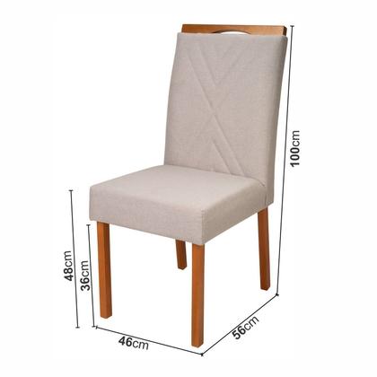Conjunto Mesa Fortaleza com 6 Cadeiras em Madeira, Estofada e Bordada Liz Authentic Espresso Móveis Imagem de Conjunto Mesa Fortaleza com 6 Cadeiras em Madeira, Estofada e Bordada Liz Authentic Espresso Móveis