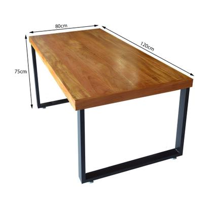 Imagem de Conjunto Mesa Industrial Bernardo 1,20m Ferragem Preta com 2 Bancos Industrial Bernardo