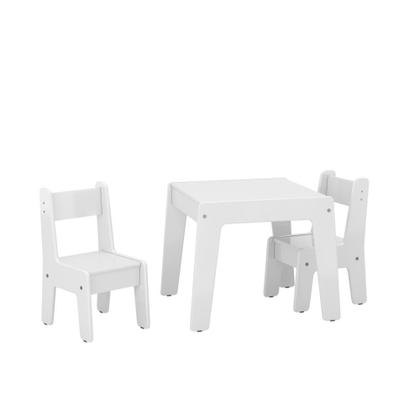 Imagem de Conjunto  Mesa Infantil Com 2 Cadeiras MDF Diana Branco Brilho Ofertamo