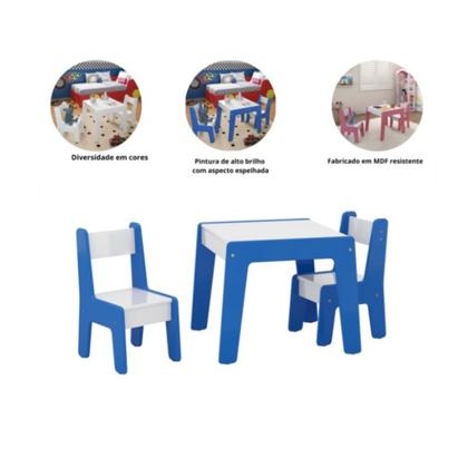 Imagem de Conjunto Mesa infantil com cadeira Diana cantos arredondado