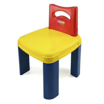 Imagem de Conjunto mesa infantil reforçada para atividades refeição brincadeira com 2 cadeiras simotoys