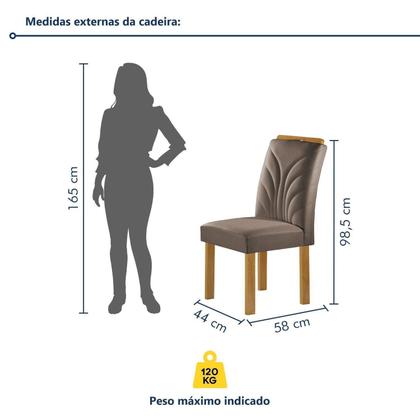 Imagem de Conjunto Mesa Isadora 120cmx90cm com 4 Cadeiras Carolina Tampo Smart Plus com Vidro