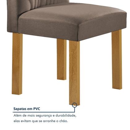Imagem de Conjunto Mesa Isadora 120cmx90cm com 4 Cadeiras Carolina Tampo Smart Plus com Vidro