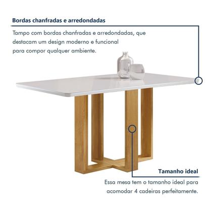 Imagem de Conjunto Mesa Isadora 120cmx90cm com 4 Cadeiras Luisa Tampo Smart Plus com Vidro