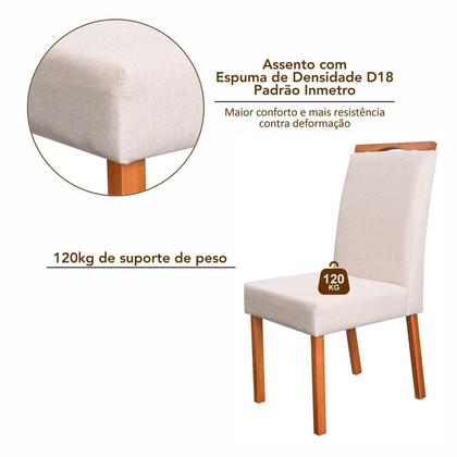 Imagem de Conjunto Mesa Itália com 4 Cadeiras Madeira Maciça e Estofada Bella Espresso Móveis Marrom/Champagnh