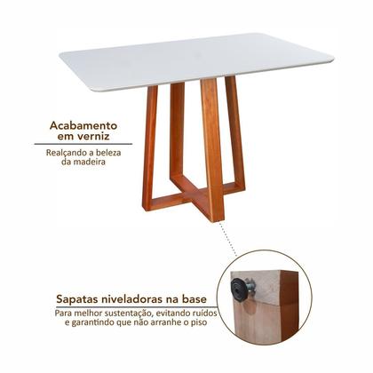 Imagem de Conjunto Mesa Itália com 4 Cadeiras Madeira Maciça e Estofada Bella Espresso Móveis