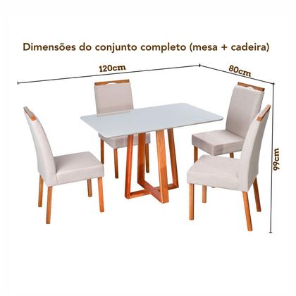 Imagem de Conjunto Mesa Itália com 4 Cadeiras Madeira Maciça e Estofada Bella Espresso Móveis
